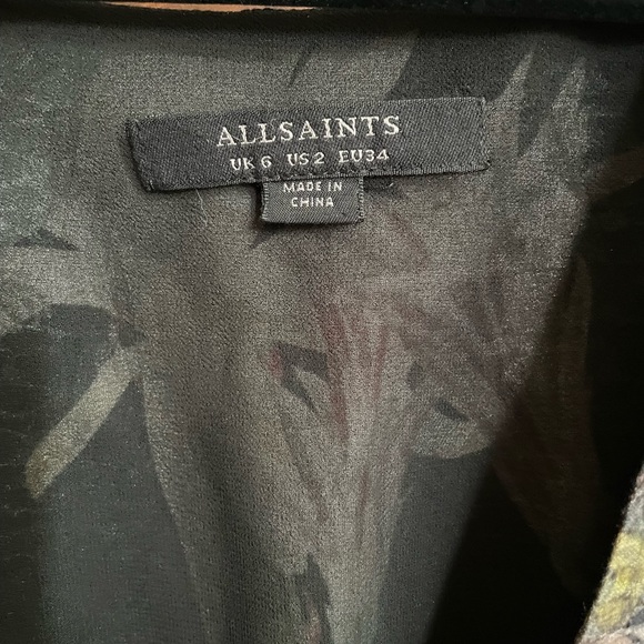 Allsaints Kota Nolina print mini dress US size 2 - Picture 3 of 6